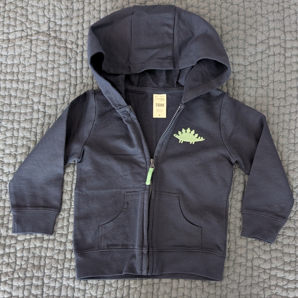 Carters Navy Blue Dinosaur Hoodie, NWOT